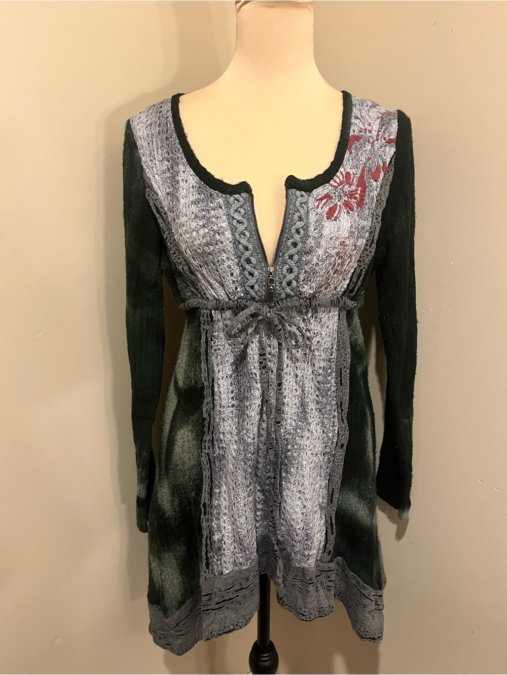 Jack & Jinger Vintage Boho Fairy Mini Dress Embroidered Ren Fair, Large